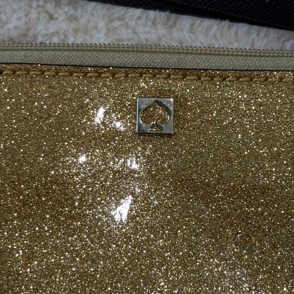Kate Spade Gold Glitter Wristlet